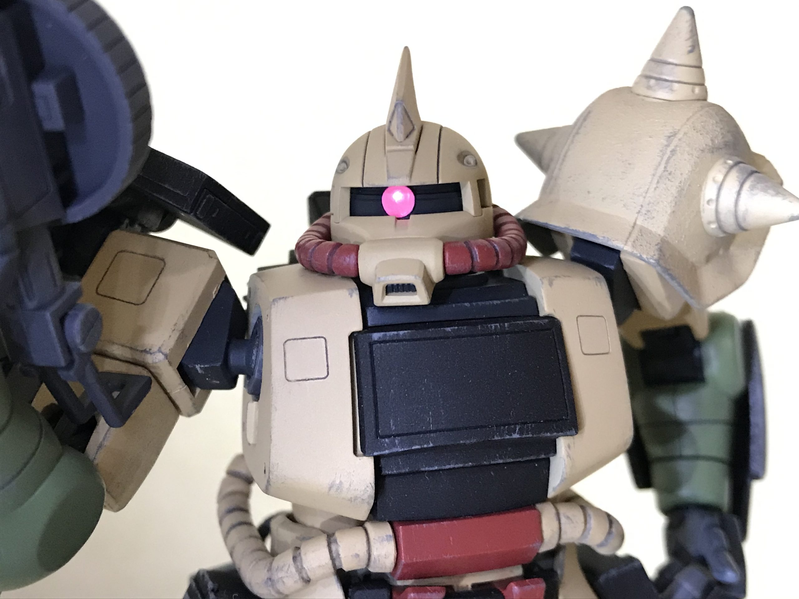 HGオリジンザク改造完成品 HGオリジン 1/144 ザク デザートタイプ（プレバン）の改造製作（完成
